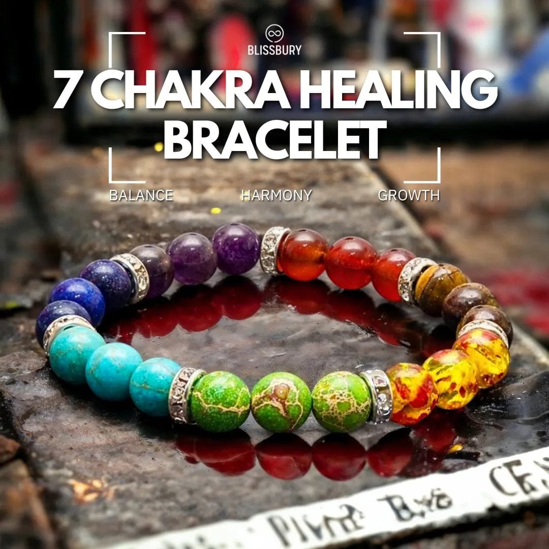Double Chakra Bracelet & Meaning Card Healing Crystal For Anxiety relief