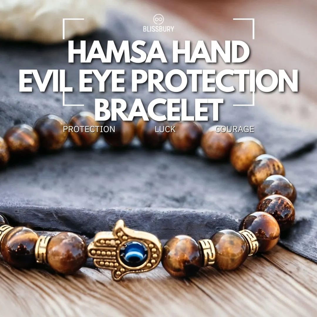 Hamsa Hand Evil Eye Protection Bracelet - Protection, Luck, Courage