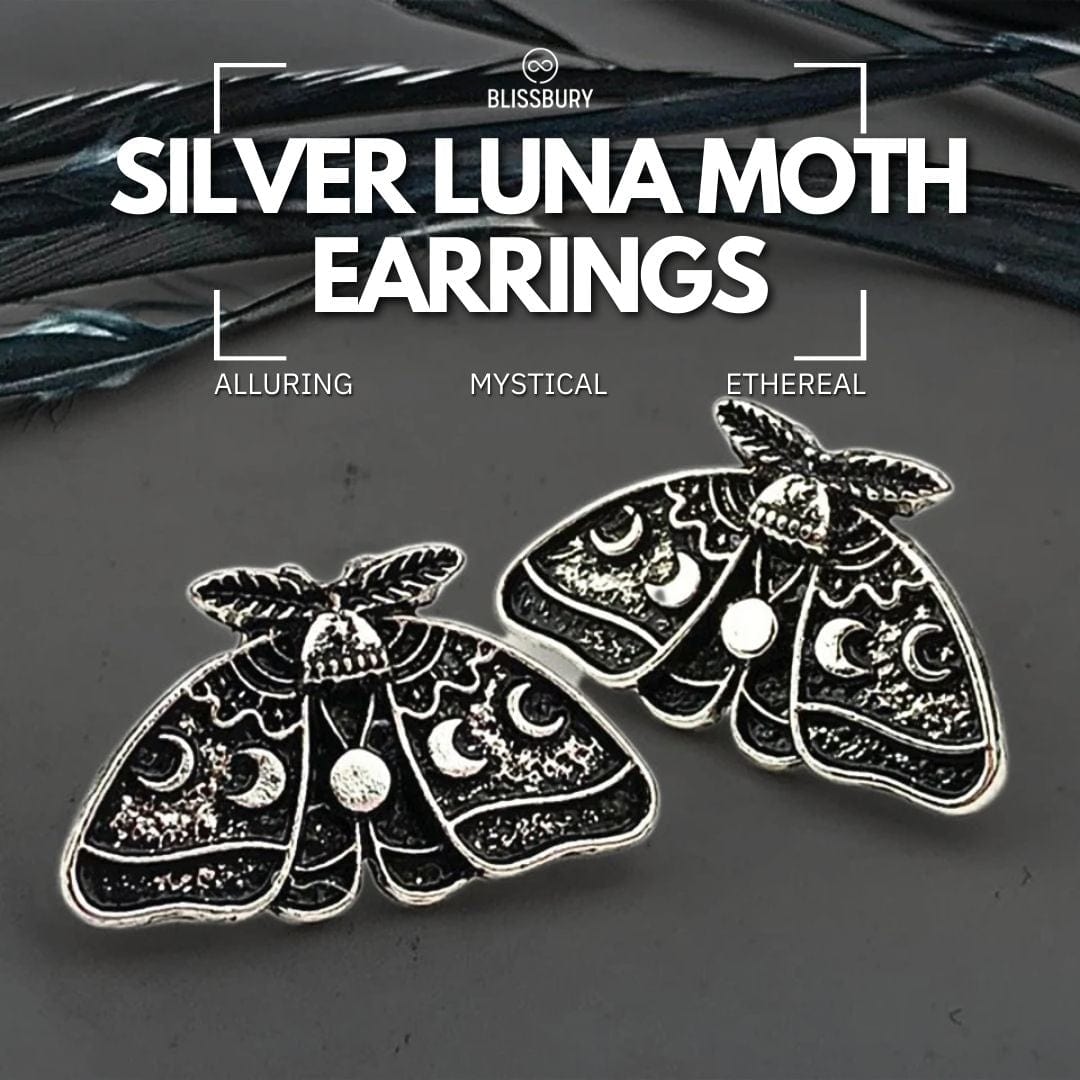 Silver Luna Moth Earrings - Alluring, Mystical, Ethereal