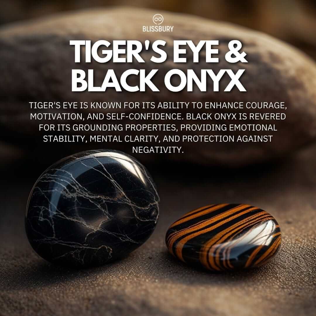 Tiger's Eye & Black Onyx Bracelet - Courage, Protection, Balance (Large)