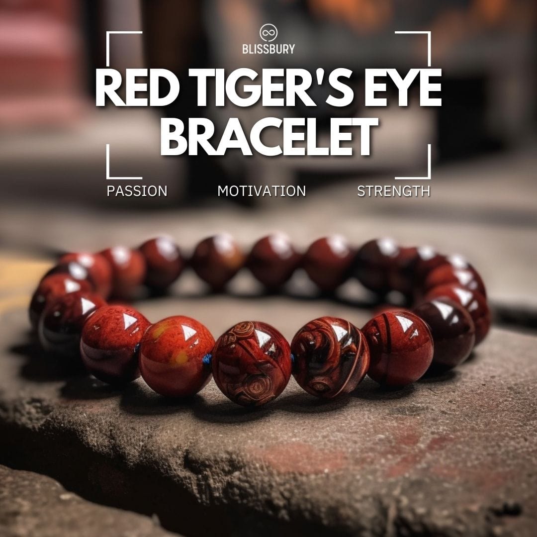 Red Tiger's Eye Bracelet- Passion, Motivation, Strength (Large)