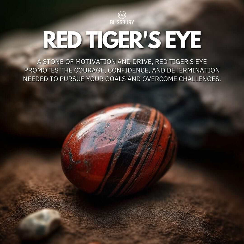 Red Tiger's Eye Bracelet- Passion, Motivation, Strength (Large) - Blissbury