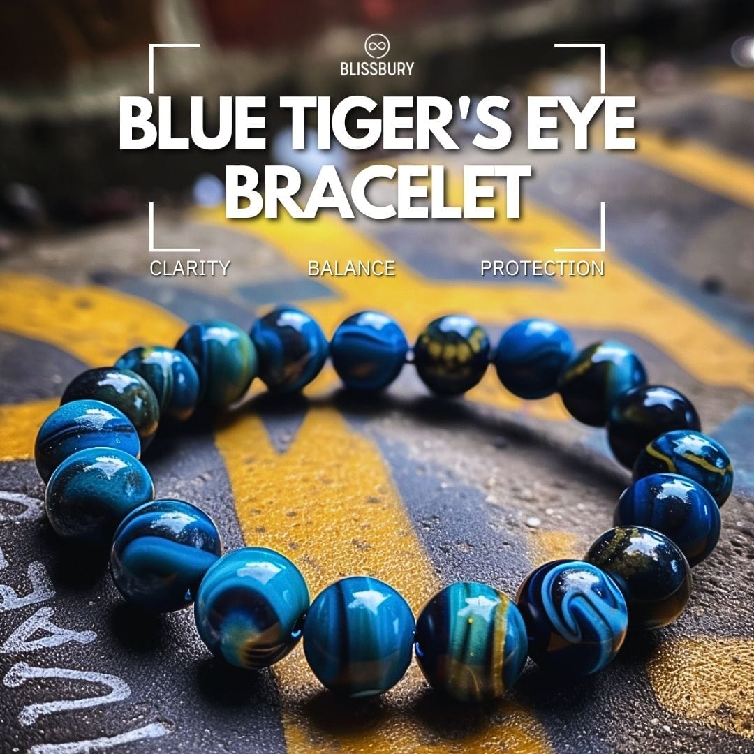 Blue Tiger's Eye Bracelet - Clarity, Balance, Protection