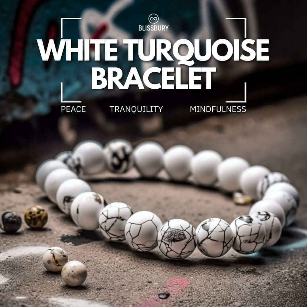 White Turquoise Bracelet- Peace, Tranquility, Mindfulness (Large)
