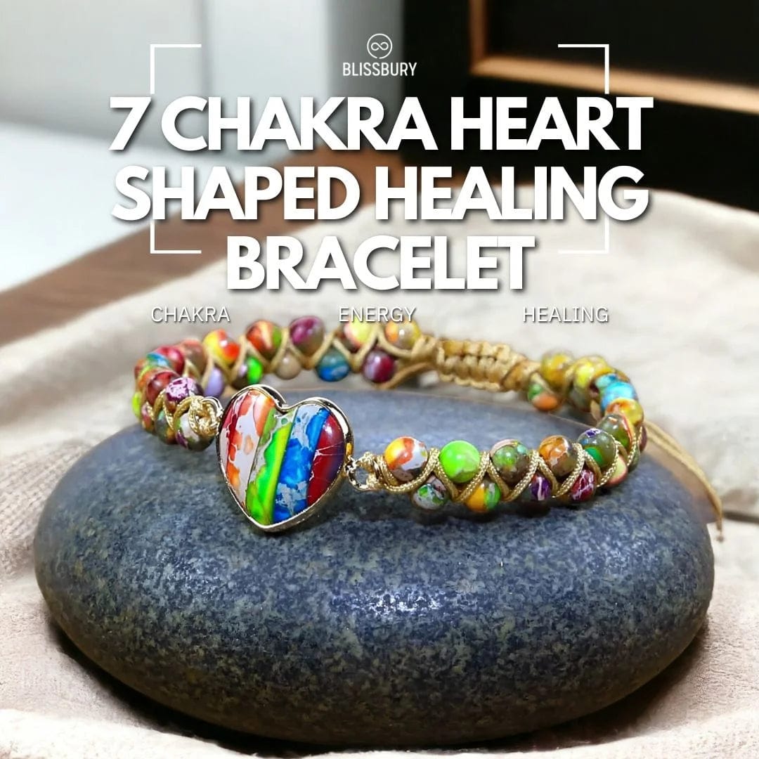 7 Chakra Heart Shaped Healing Bracelet - Chakra, Energy, Healing