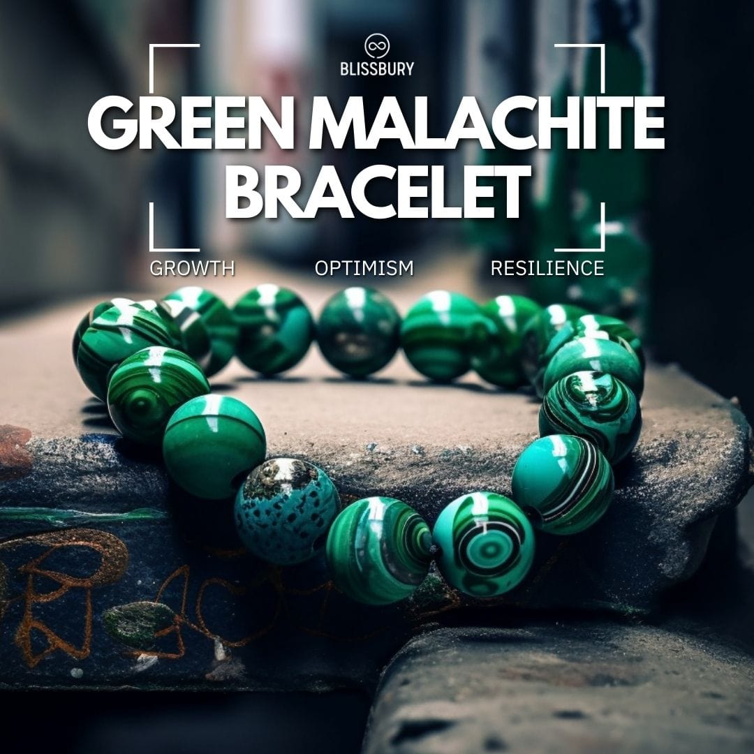 Green Malachite Bracelet - Growth, Optimism, Resilience (Large)