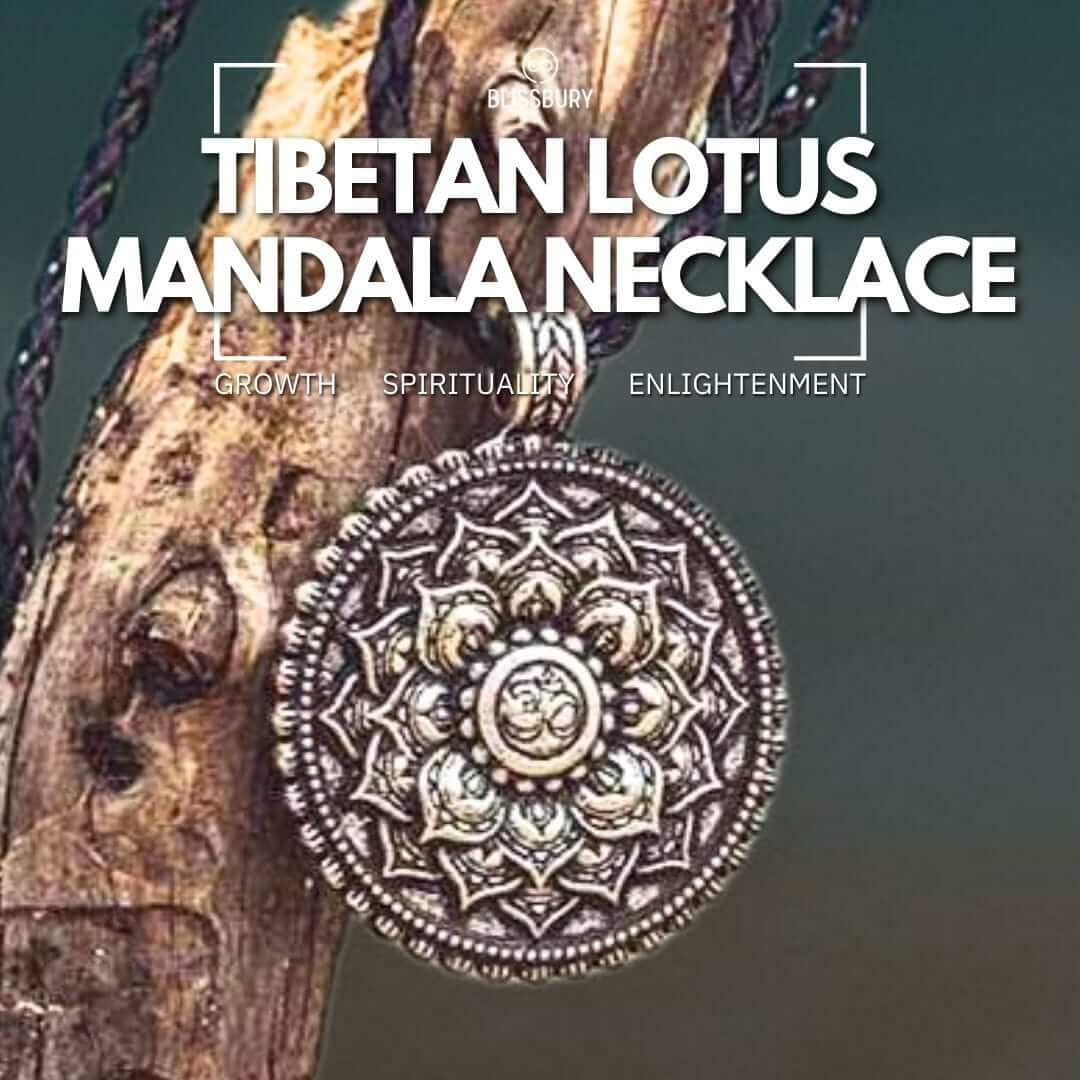 Tibetan Lotus Mandala Necklace: intricate floral design symbolizing growth and spirituality.