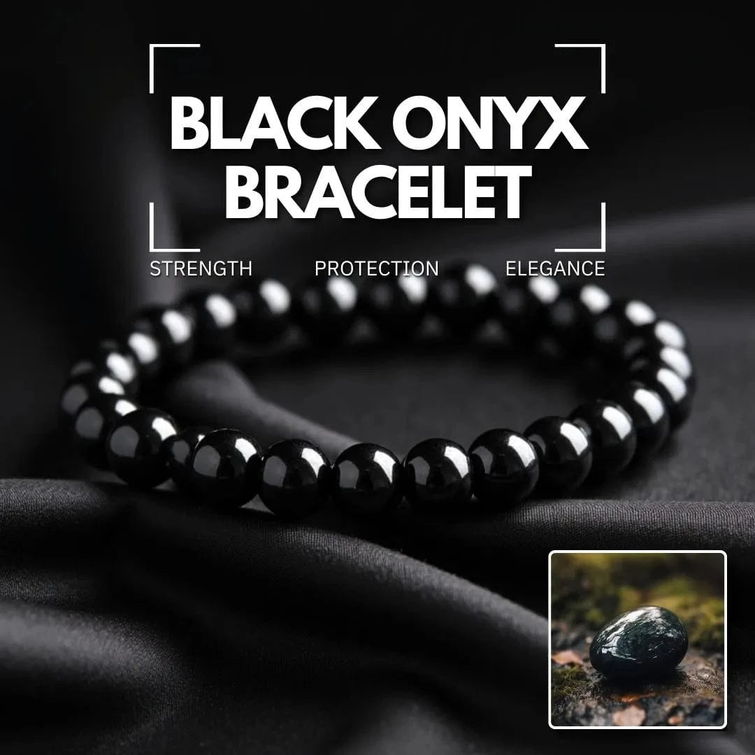 Bracelet en onyx noir – Force, protection, élégance