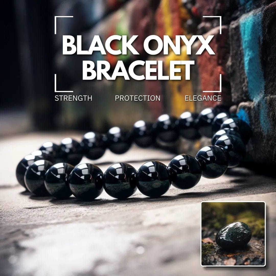 Bracelet en onyx noir – Force, protection, élégance
