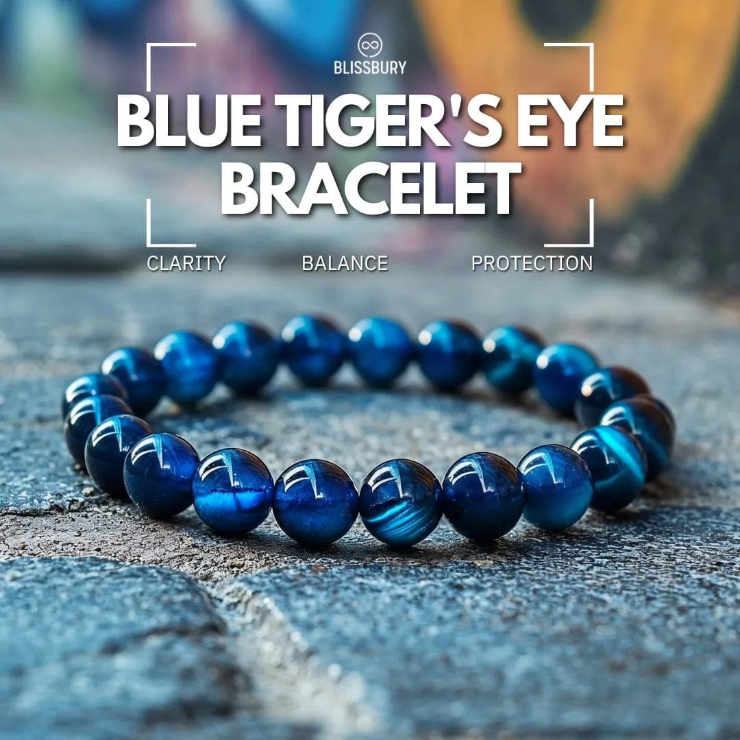 Blue Tiger's Eye Bracelet - Clarity, Balance, Protection