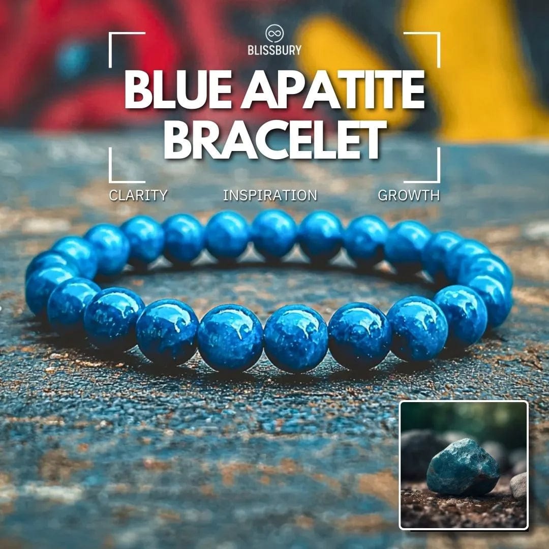 Bracelet en apatite bleue – Clarté, inspiration, croissance