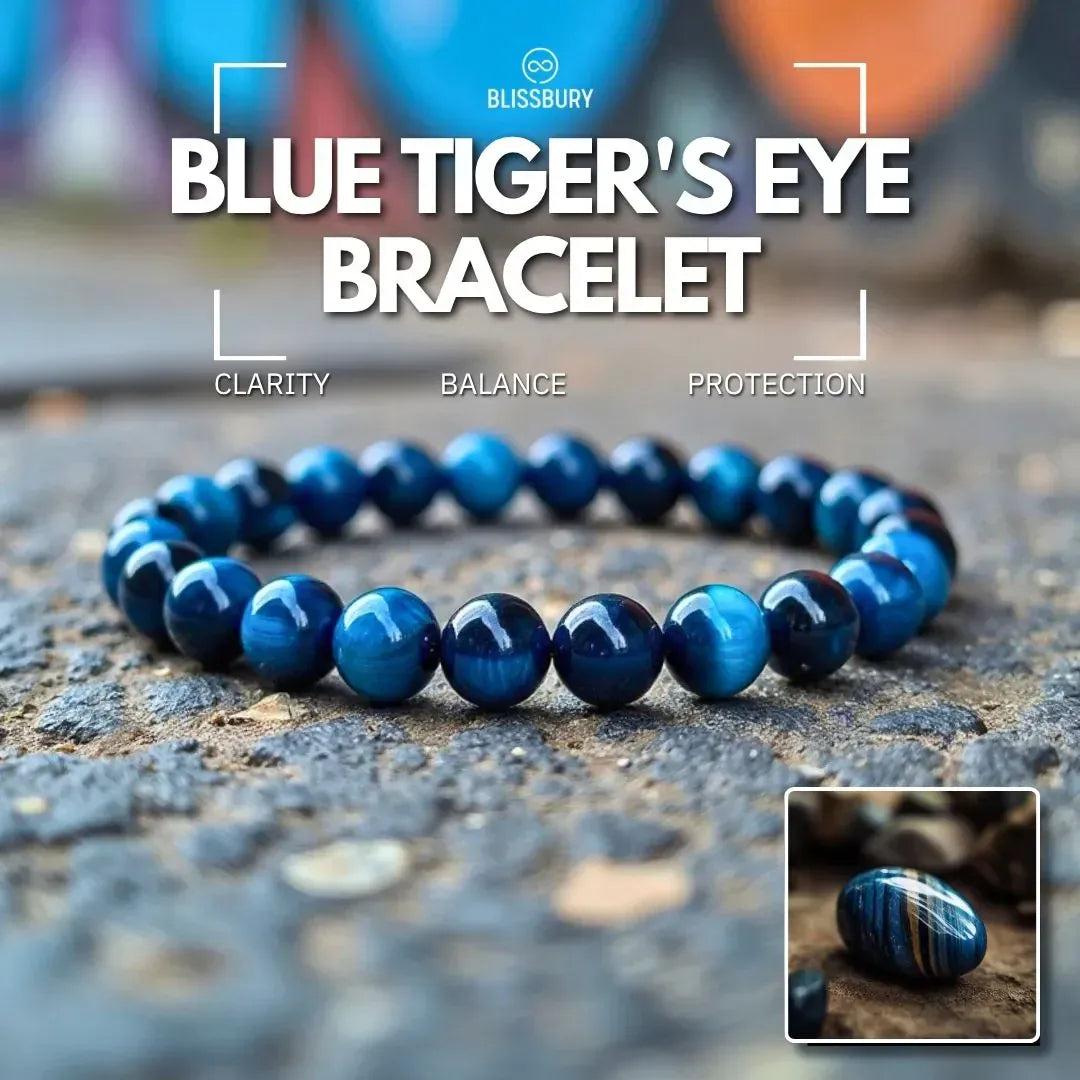 Blue Tiger's Eye Bracelet - Clarity, Balance, Protection