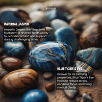 Blue Tiger's Eye Imperial Jasper Bracelet - Balance, Serenity, Strength
