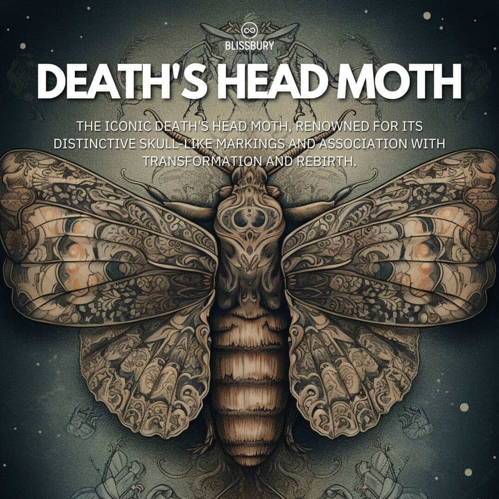 Death's Head Moth Pendant Necklace - Rebirth, Transformation, Mystique - Blissbury