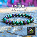 Epidote bracelet with green, crystalline beads, symbolizing growth, perception, and abundance.