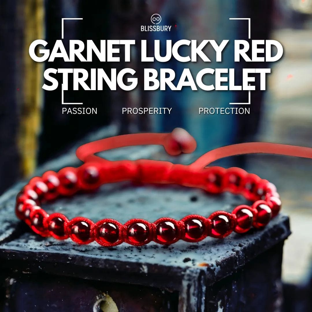 Garnet Lucky Red String Bracelet - Passion, Prosperity, Protection