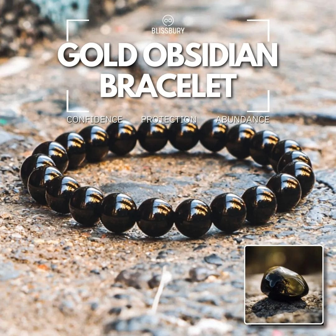 Bracelet en obsidienne dorée – Confiance, protection, abondance