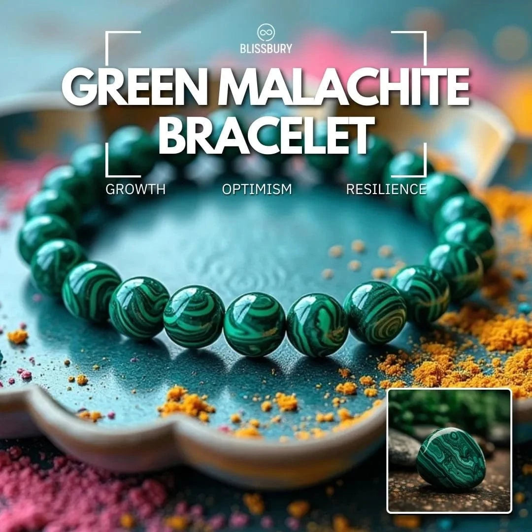 Green Malachite Bracelet: Growth, Optimism, Resilience - Blissbury