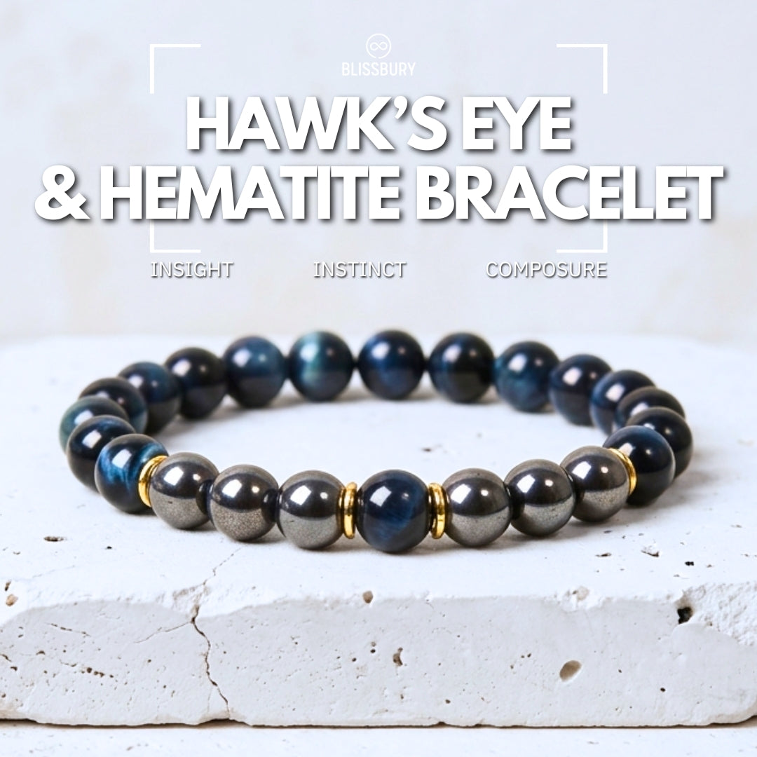 Hawk's Eye & Hematite Bracelet - Insight, Instinct, Composure