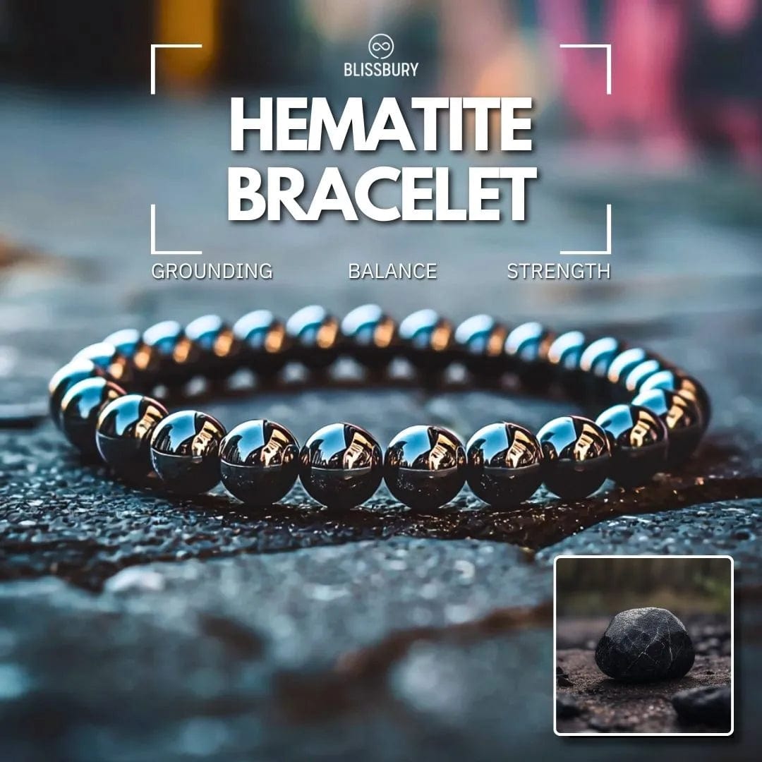 Bracelet Hématite - Enracinement, Équilibre, Force 
