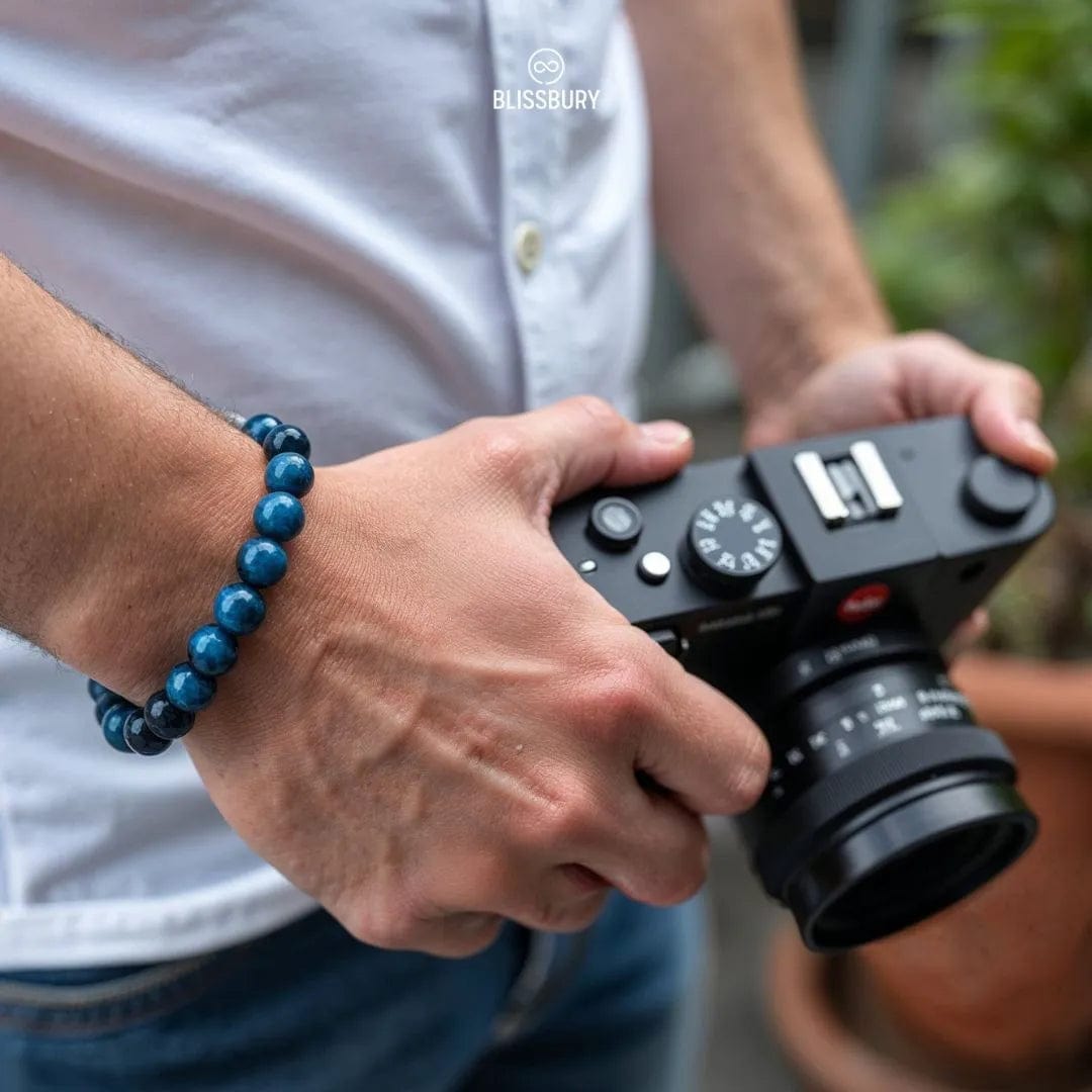 Blue Tiger's Eye Bracelet - Focus, Clarity, Grounding - Blissbury