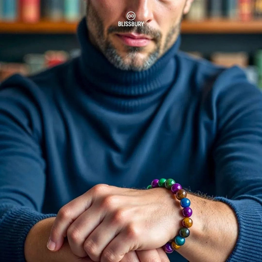 Nebula Multicolor Tiger's Eye Bracelet - Wonder, Intuition, Focus - Blissbury
