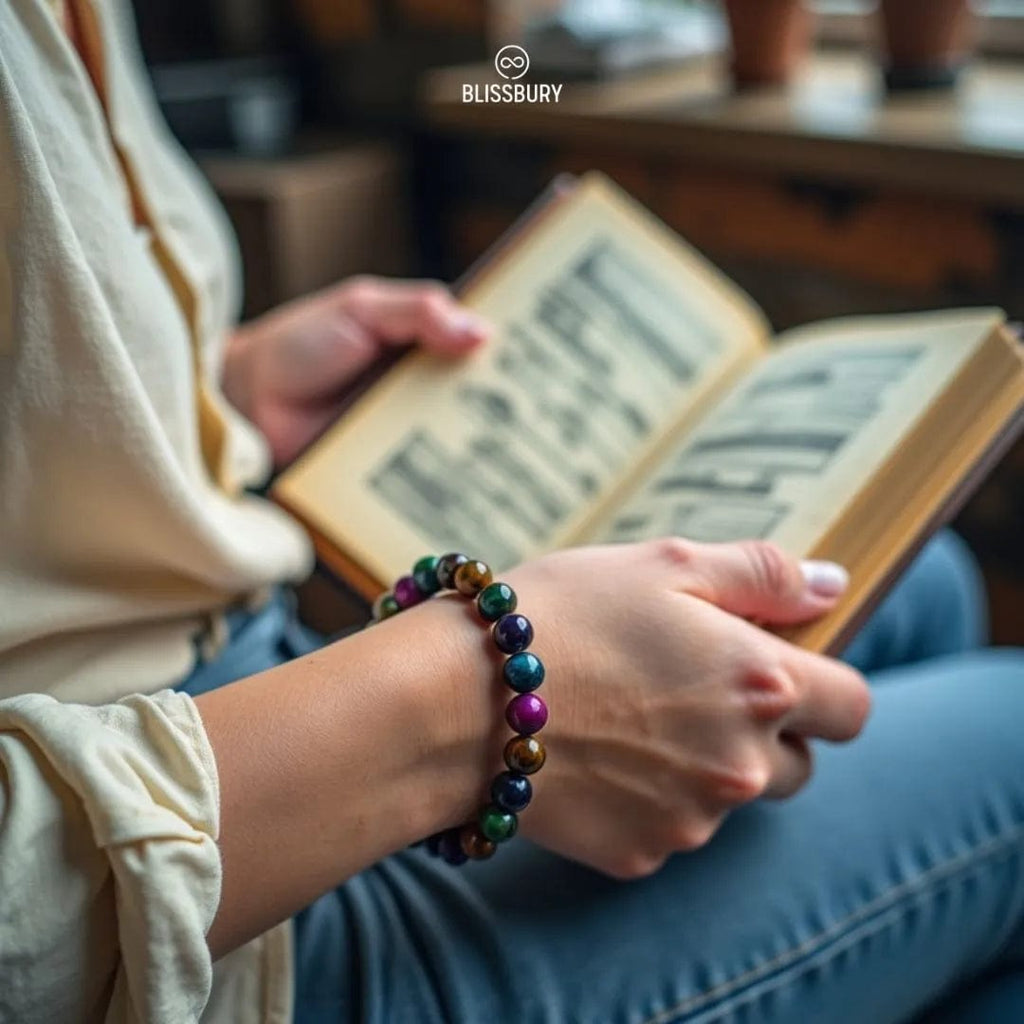 Nebula Multicolor Tiger's Eye Bracelet - Wonder, Intuition, Focus - Blissbury