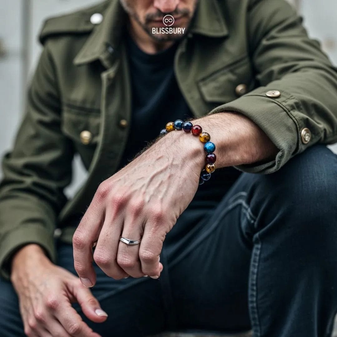 Trinity Tiger's Eye Bracelet - Courage, Confidence, Harmony - Blissbury