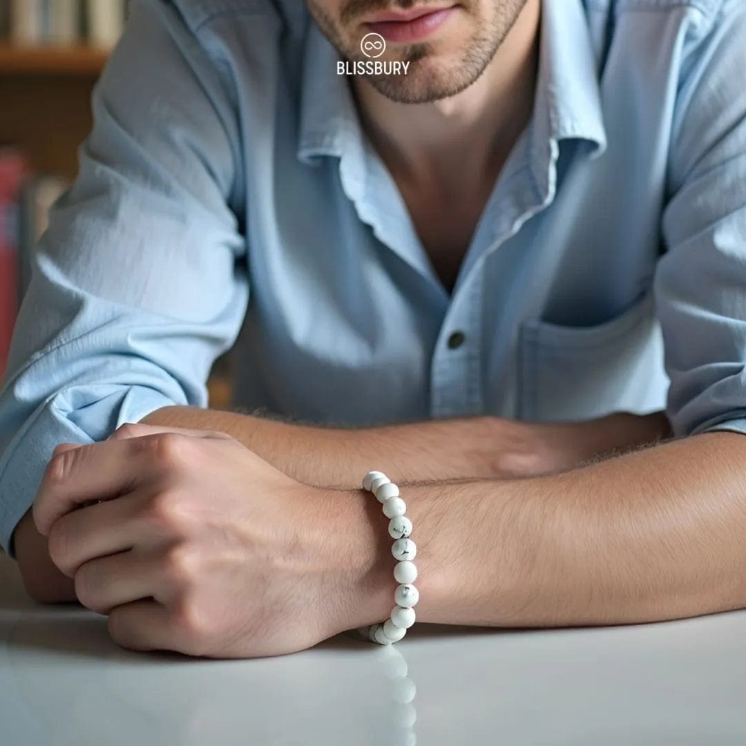 White Turquoise Bracelet - Peace, Tranquility, Mindfulness - Blissbury