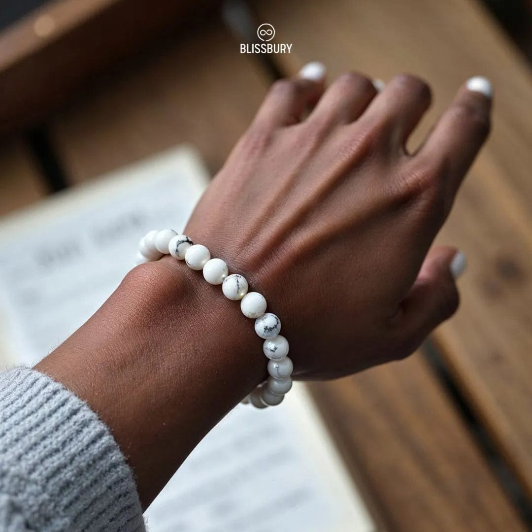 White Turquoise Bracelet - Peace, Tranquility, Mindfulness - Blissbury