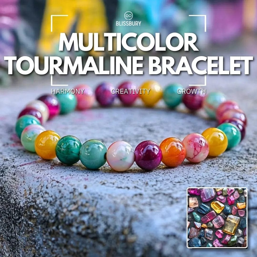 Mehrfarbiges Turmalin-Armband - Harmonie, Kreativität, Wachstum