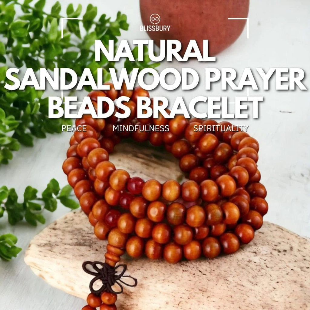 Natural Sandalwood Prayer Beads - Peace, Mindfulness, Spirituality