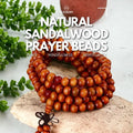 Natural Sandalwood Prayer Beads - Peace, Mindfulness, Spirituality - Blissbury