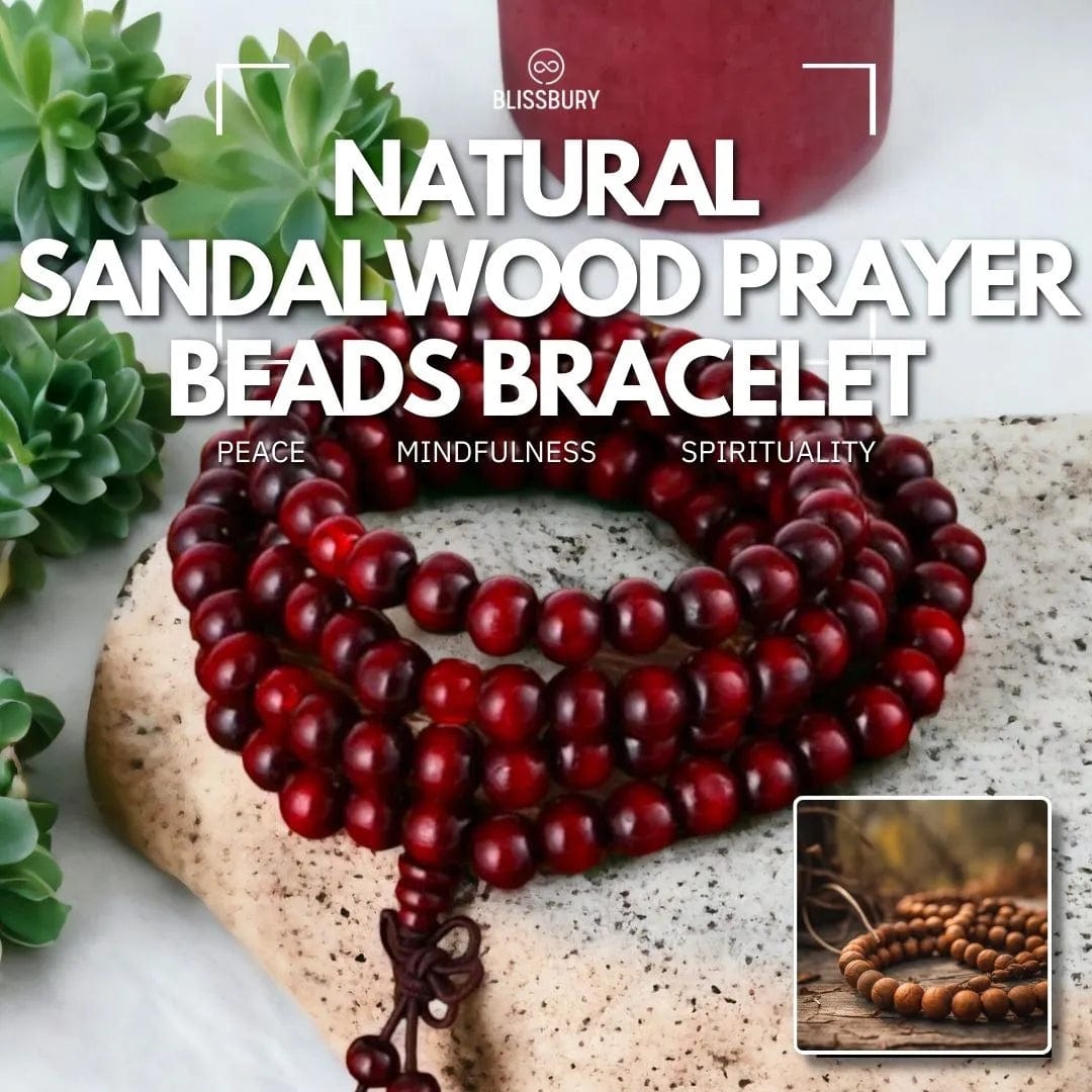 Natural Sandalwood Prayer Beads - Peace, Mindfulness, Spirituality
