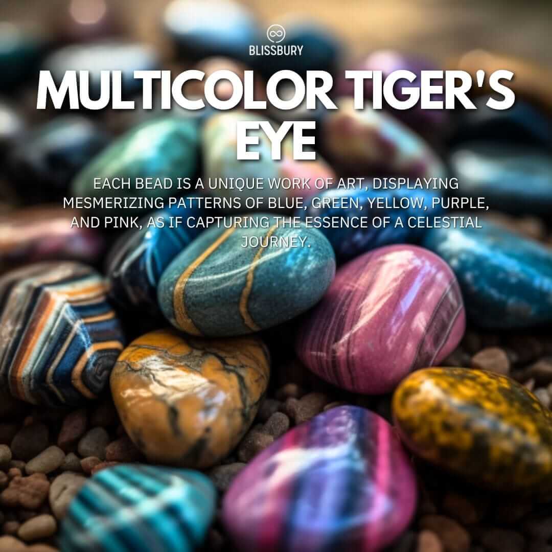 Nebula Multicolor Tiger's Eye Bracelet - Wonder, Intuition, Focus (Large) - Blissbury
