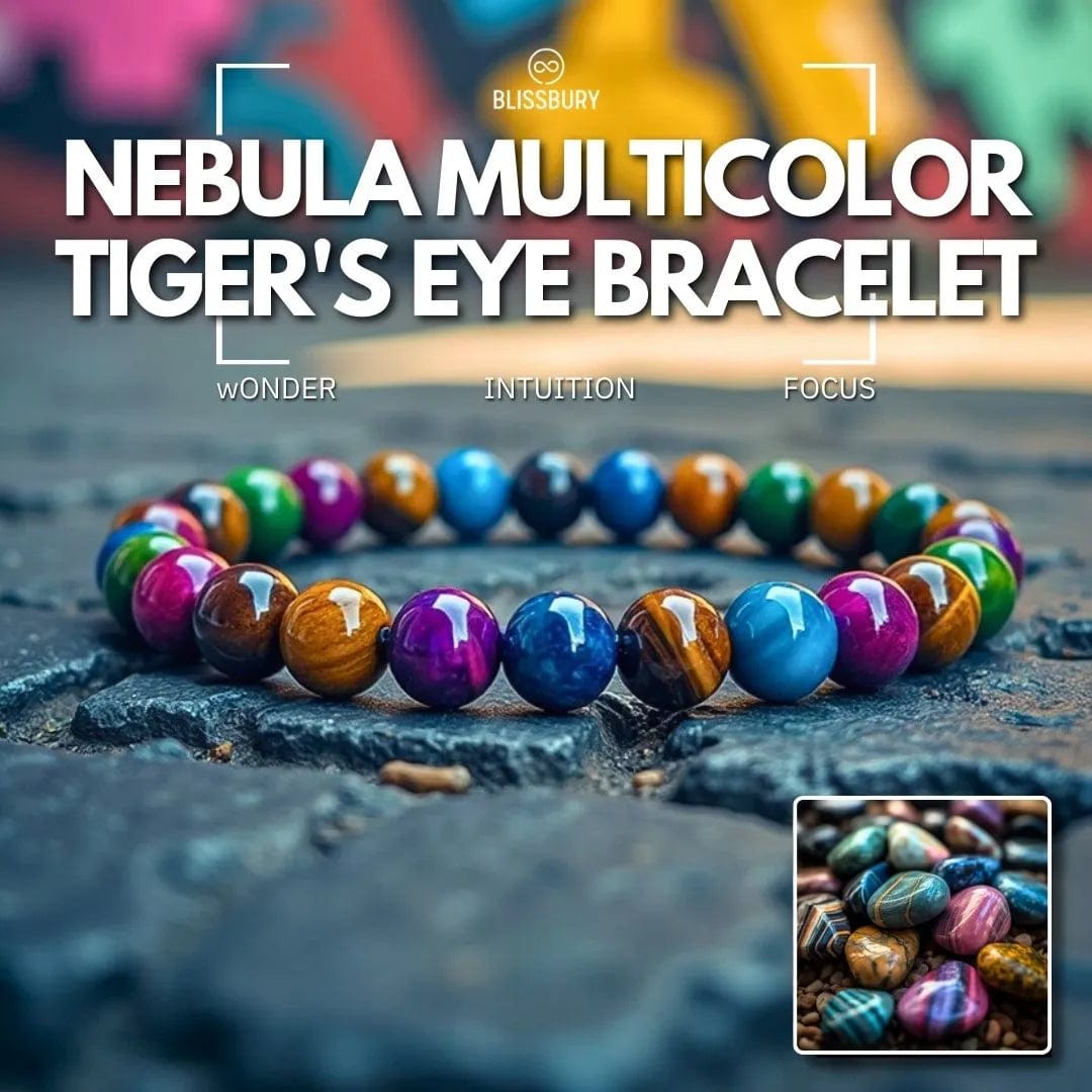 Bracelet Oeil de Tigre Multicolore Nebula - Merveille, Intuition, Concentration 