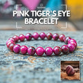 Pink Tiger's Eye Bracelet - Acceptance, Confidence, Inspiration, featuring smooth, polished pink tiger's eye beads.