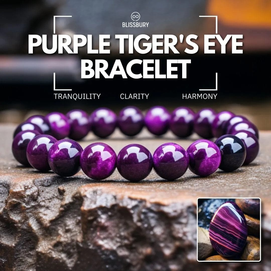 Lila Tigerauge-Armband - Ruhe, Klarheit, Harmonie 