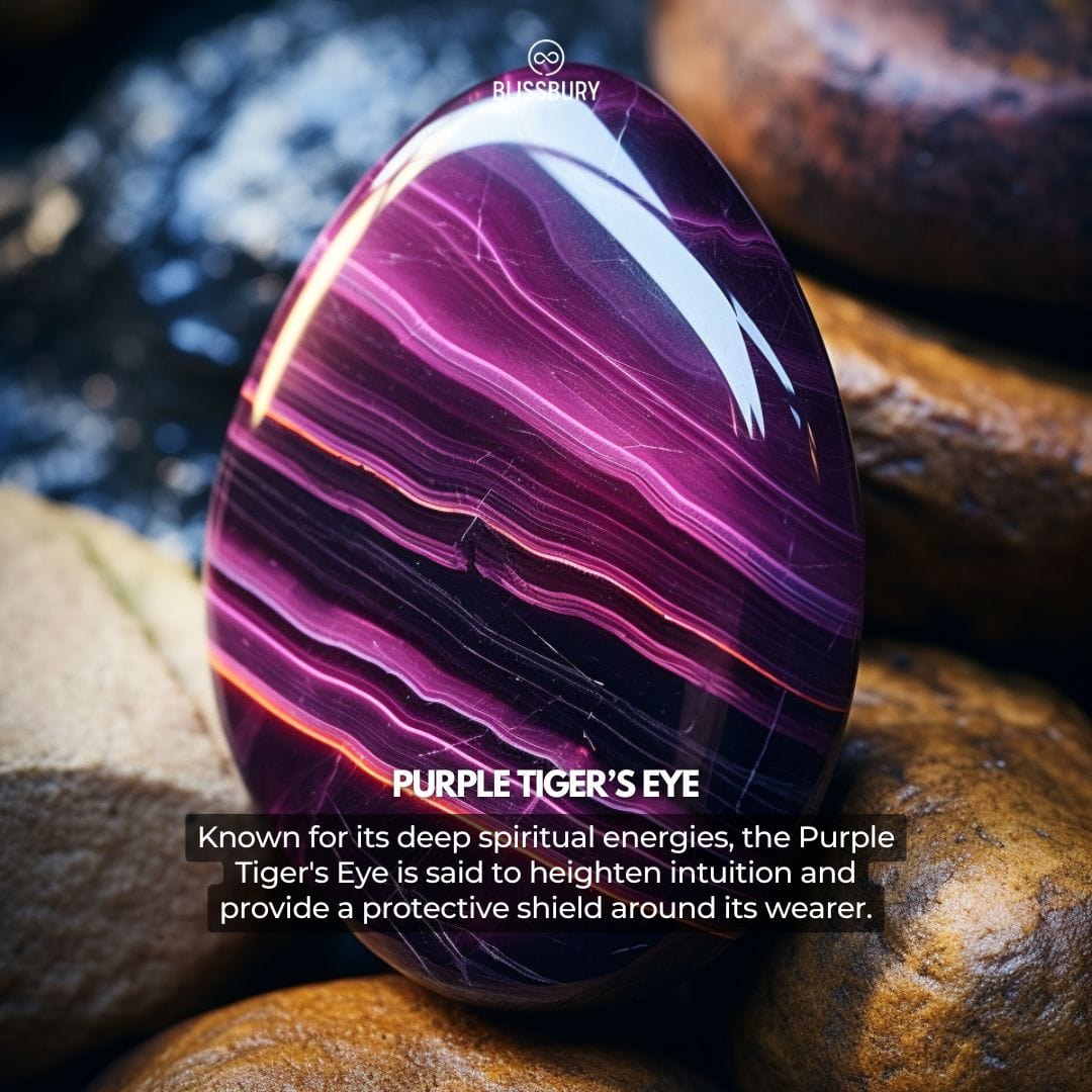 Purple Tiger's Eye Bracelet - Tranquility, Clarity, Harmony - Blissbury