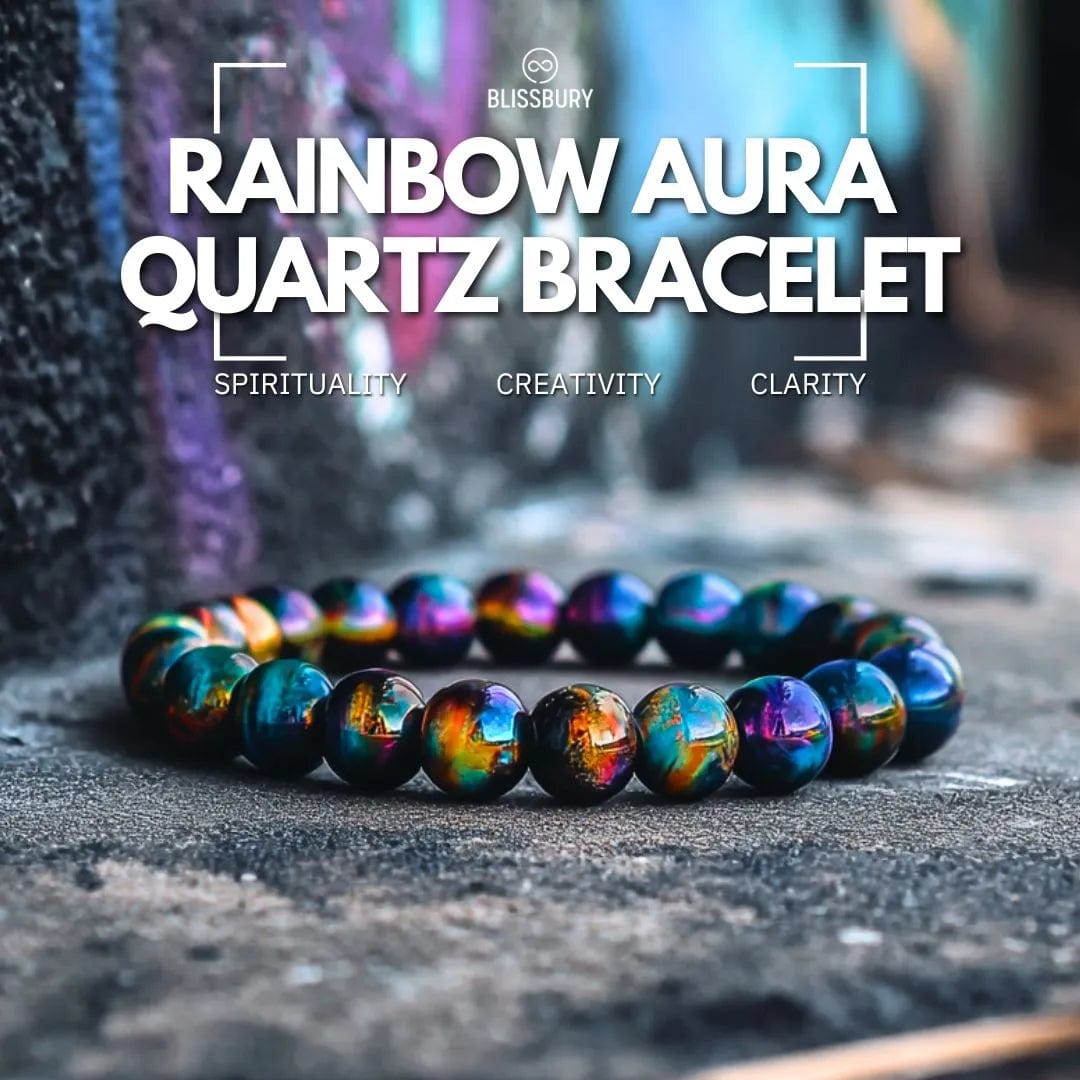 Rainbow Aura Quartz Bracelet - Spirituality, Creativity, Clarity