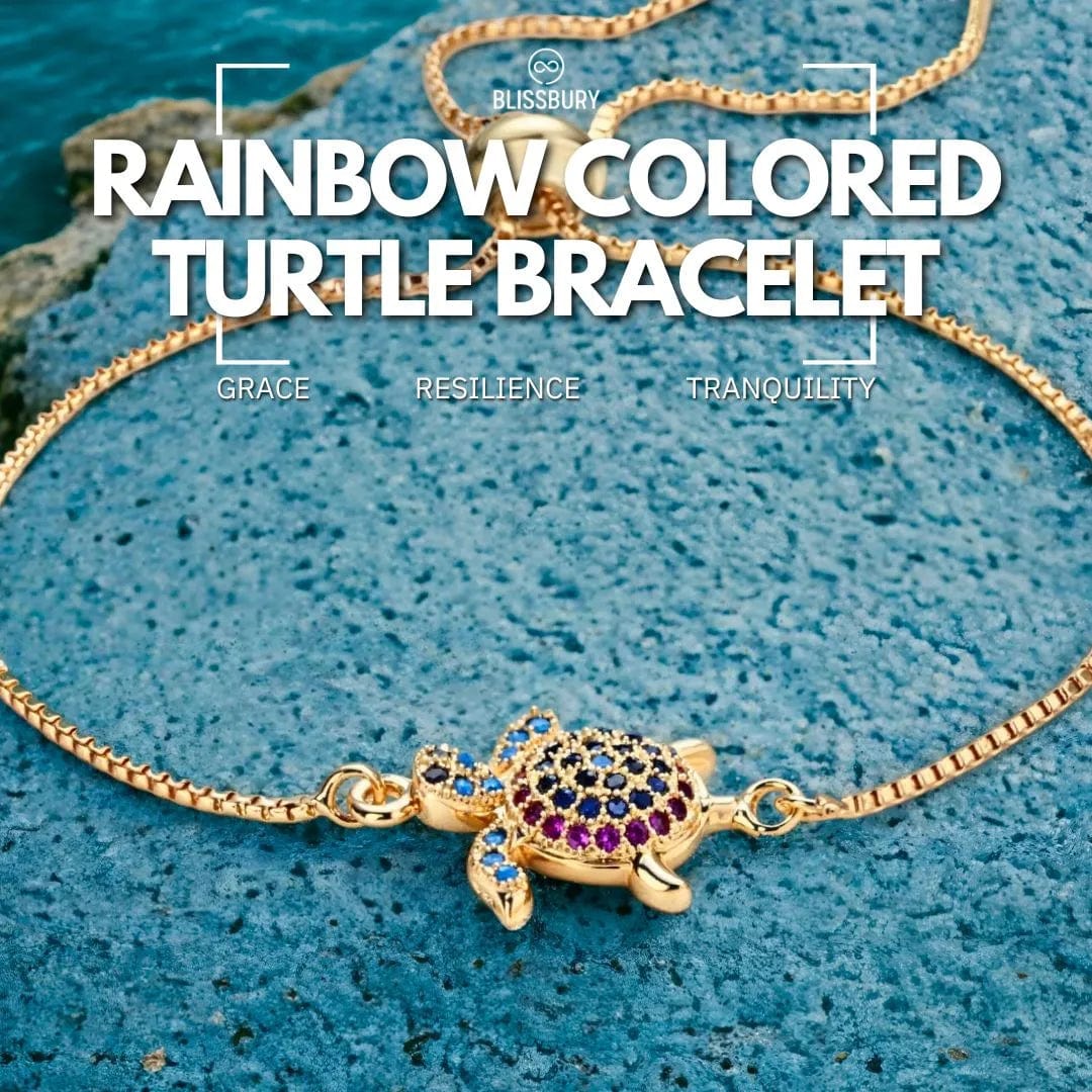 Rainbow Colored Turtle Bracelet - Grace, Resilience, Tranquility