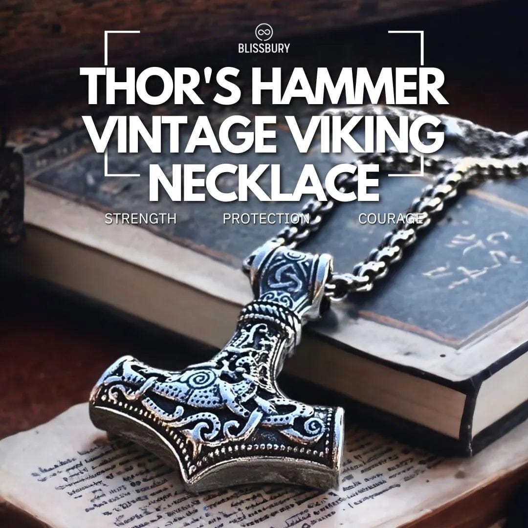 Thor's Hammer Vintage Viking Necklace - Strength, Protection, Courage