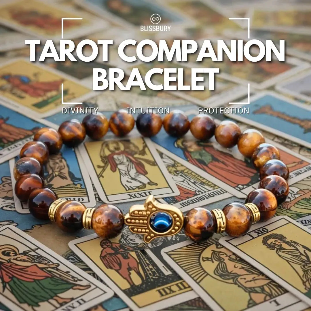 Tarot Companion Bracelet - Divinity, Intuition, Protection: A delicate silver chain bracelet with three charms: a celestial