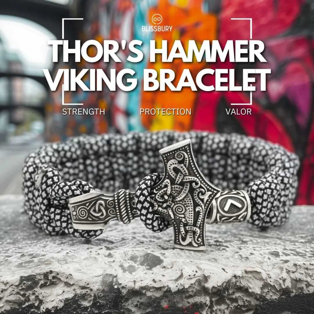 Thors Hammer Vintage Wikinger-Armband - Stärke, Schutz, Tapferkeit (groß) 