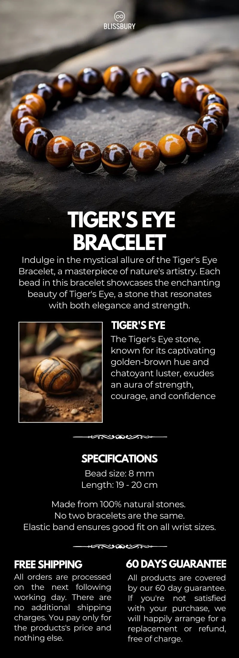 Rock Your Worth Tiger's Eye & Onyx Bracelet - The Guidance Girl