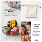 Trinity Tiger's Eye Bracelet - Courage, Confidence, Harmony - Blissbury