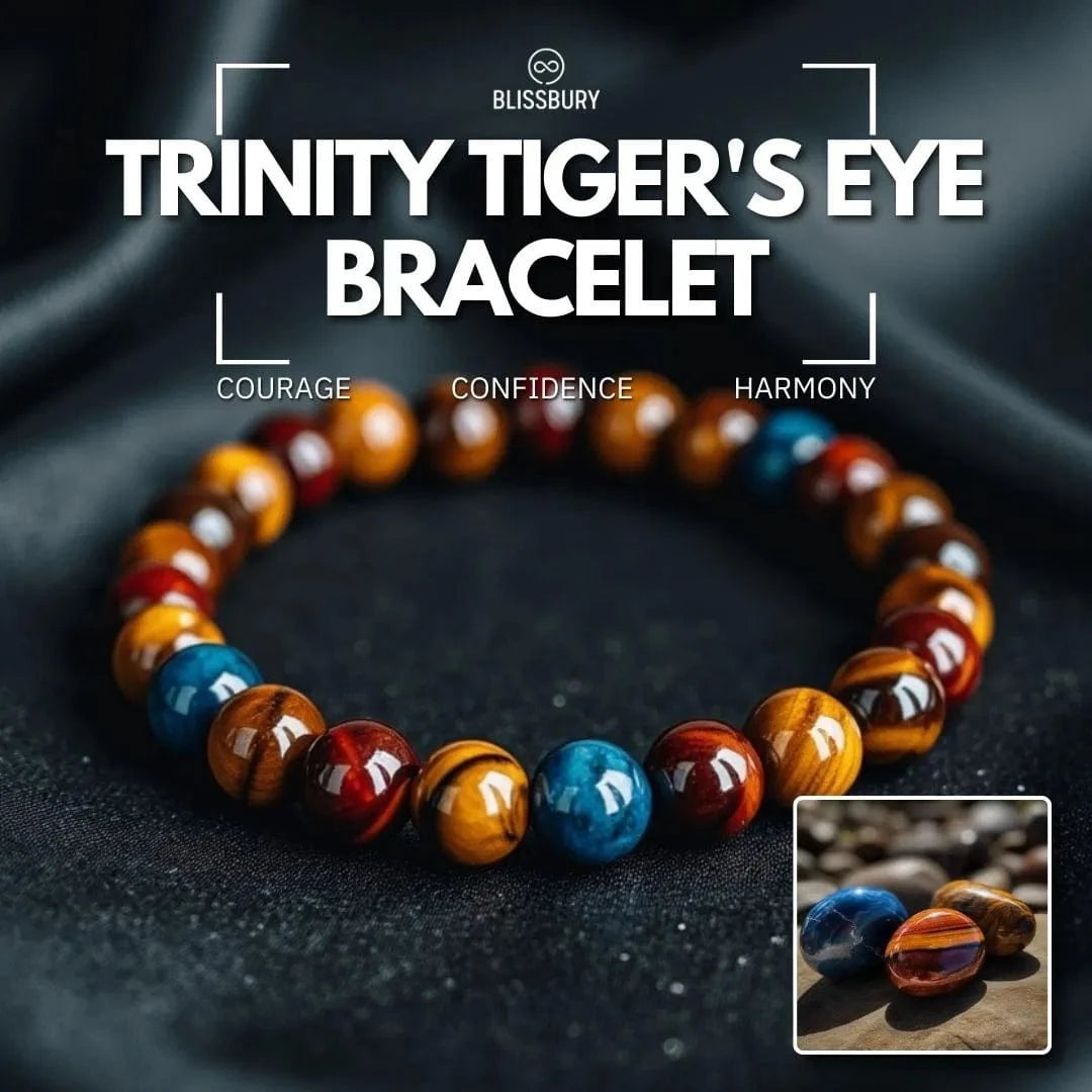 Bracelet Oeil de Tigre Trinity - Courage, Confiance, Harmonie