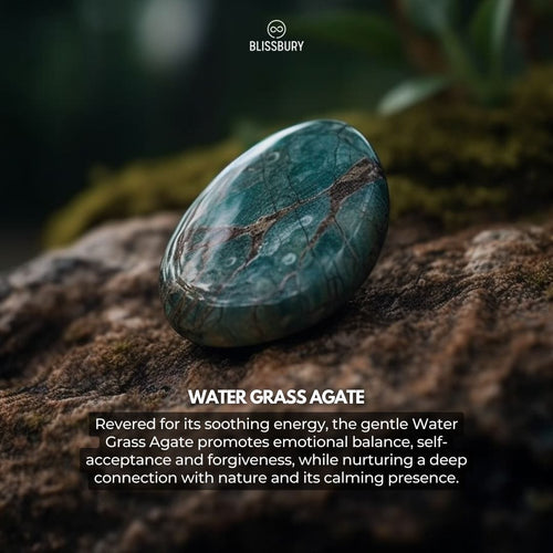 Water Grass Agate Bracelet - Serenity, Harmony, Healing - Blissbury
