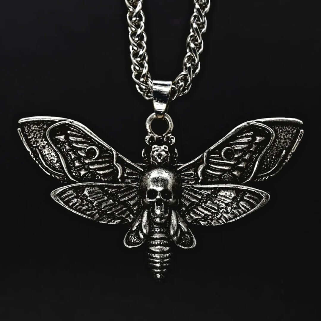 Death's Head Moth Pendant Necklace - Rebirth, Transformation, Mystique - Blissbury