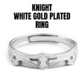 Knight & Princess White Gold Plated Couple Ring - Love, Devotion, Commitment - Blissbury